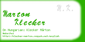 marton klecker business card