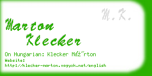 marton klecker business card